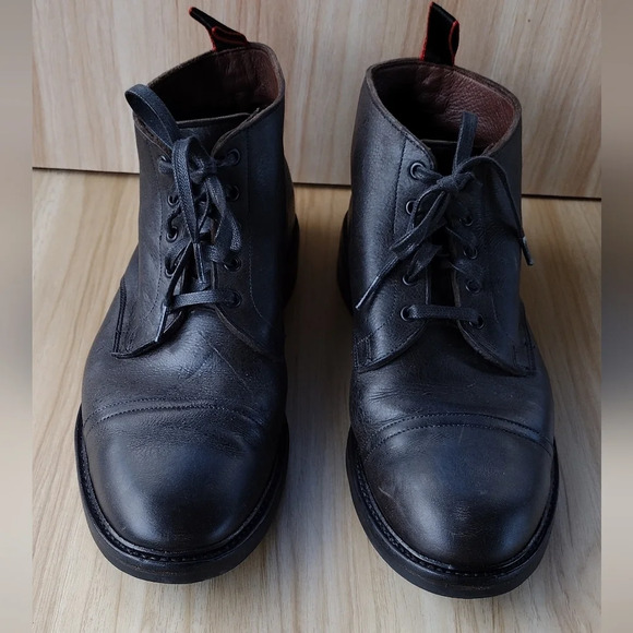 Allen Edmonds "PATTON" Cap-Toe Boots w/ DAINITE RUBBER SOLES 11 D Charcoal - Picture 1 of 9